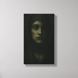 Silenced Soul – Dark Symbolic Portrait Canvas Print