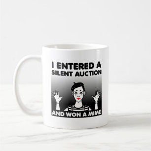 Silent Auction Mime Funny Mug