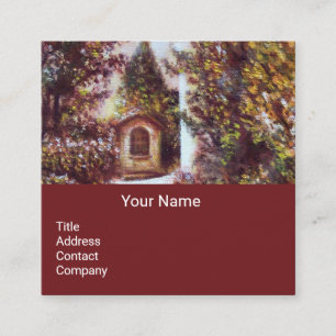 SILENT AUTUMN IN FLORENCE Tuscany Landscape Brown Square Business Card