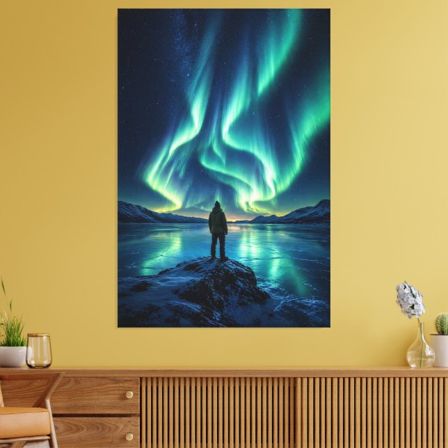 Silent Awakening – Aurora Borealis Canvas Print (Insitu(LivingRoom))