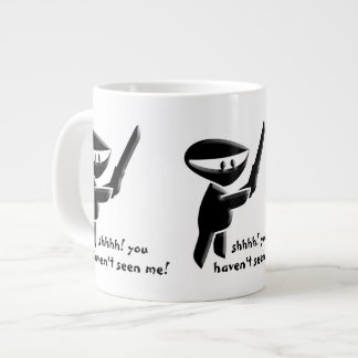 Silent black ninja assassin, armed and dangerous large coffee mug