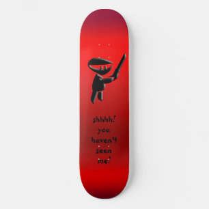 Silent black ninja assassin, armed and dangerous skateboard