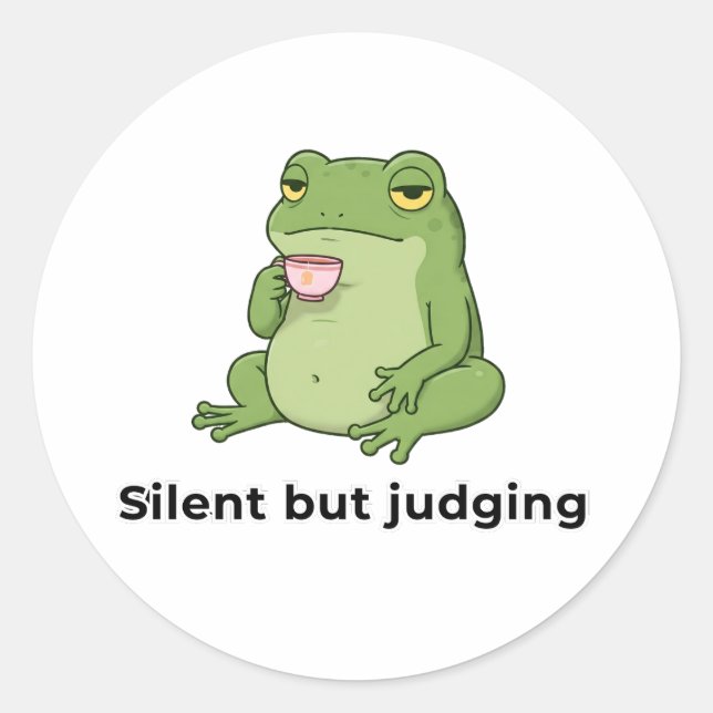 Silent but Judging Classic Round Sticker (Front)