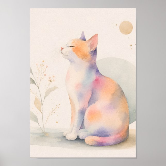 Silent Cat in Moonlight Print (Front)