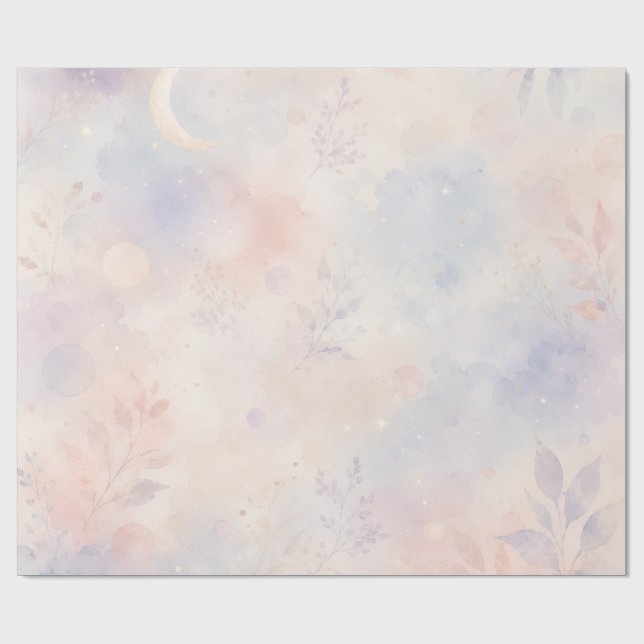 Silent Cat in Moonlight Wrapping Paper (Flat)