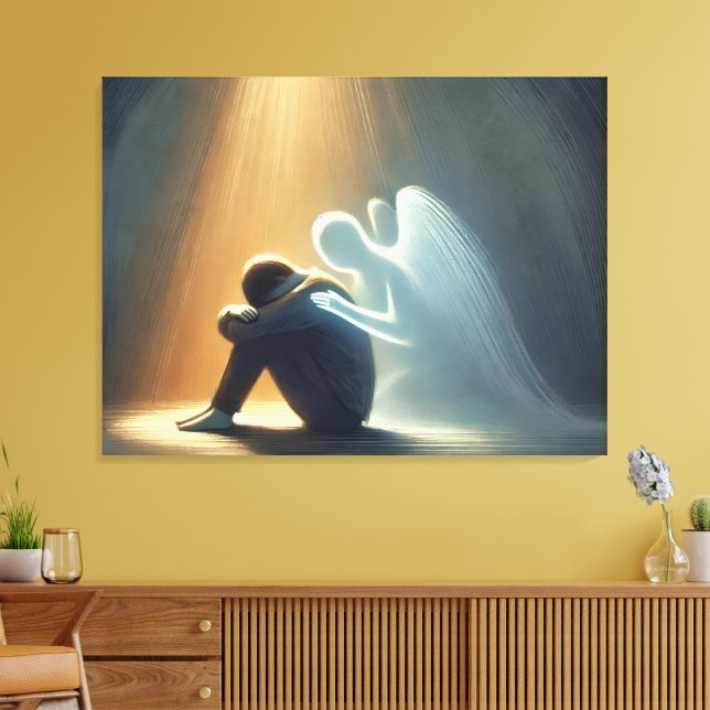  Silent Comfort Angel of Light Spiritual Healing Canvas Print (Insitu(LivingRoom))