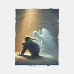 Silent Comfort – Angel of Light Spiritual Healing Fleece Blanket