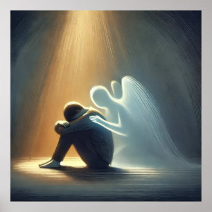 Silent Comfort Angel of Light Spiritual Healing  Poster