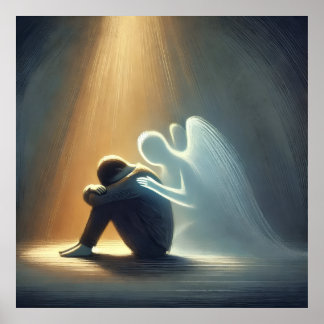 Silent Comfort Angel of Light Spiritual Healing  Poster