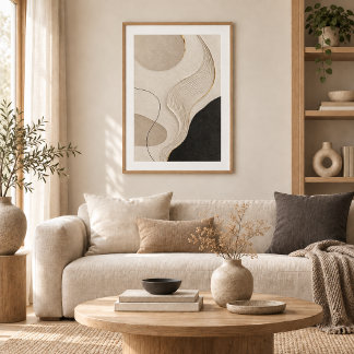 Silent Contour | Minimal Abstract Plaster Art Prin Poster
