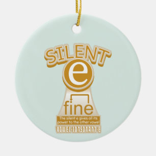 Silent E English Language Phonics Rule Ceramic Tree Decoration