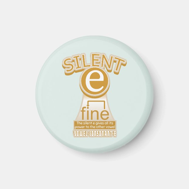 Silent E English Language Phonics Rule Magnet (Front)