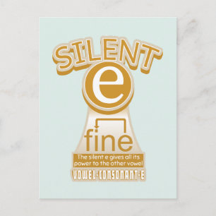 Silent E English Language Phonics Rule Postcard