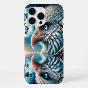 Silent Eagle Beneath a Glowing Midnight Moon iPhone 16 Pro Max Case