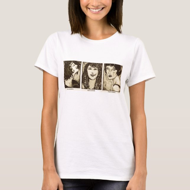 Silent film female acting legends T-shirt (Front)