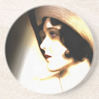 Silent Film Star Vintage 1920s Portrait Coaster