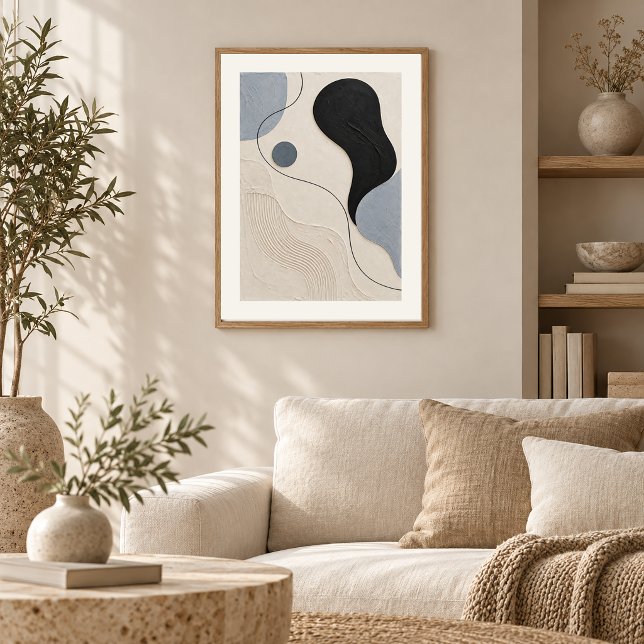 Silent Flow | Minimal Abstract Plaster Art Print (Creator Uploaded)