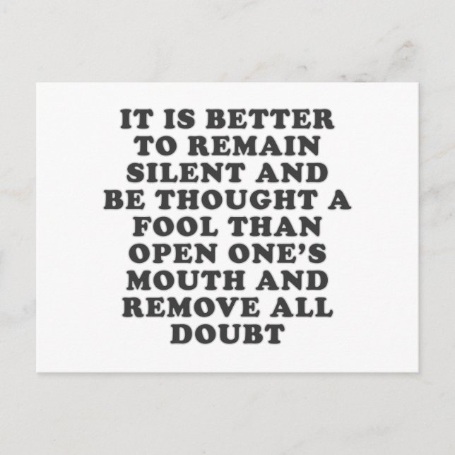 Silent Fool Postcard (Front)