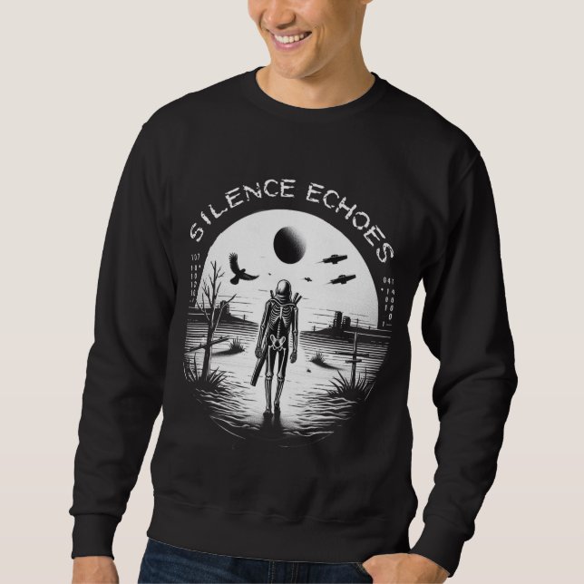 Silent Footsteps: A Skeleton’s March Through  Sweatshirt (Front)