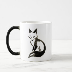 Silent Fox – Minimalist Ink Brush on Magic Mug