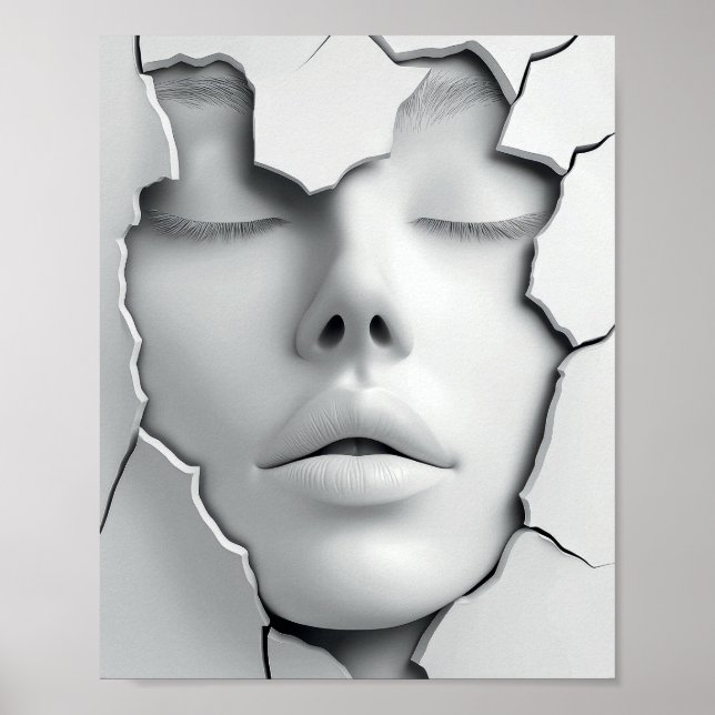 Silent Girl Beneath the Cracked Surface Poster (Front)