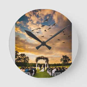 Silent Guardians: Hawks of the Wind Round Clock