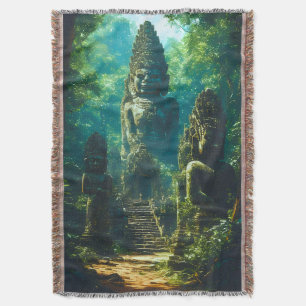 Silent Guardians of Siam Throw Blanket