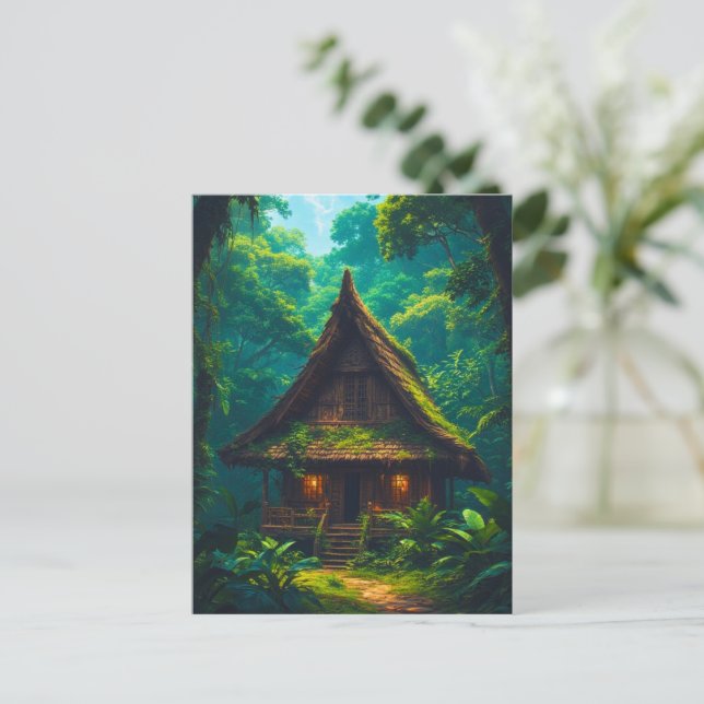 Silent House in the Tropical Forest Postcard (Standing Front)
