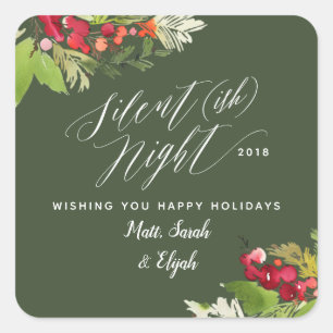 Silent (ish) night Christmas holiday Square Sticker