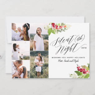 Silent (ish) night multi photo holiday card. card