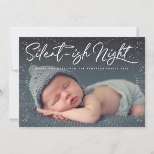 Silent-ish Night Snow Full Photo Holiday Card