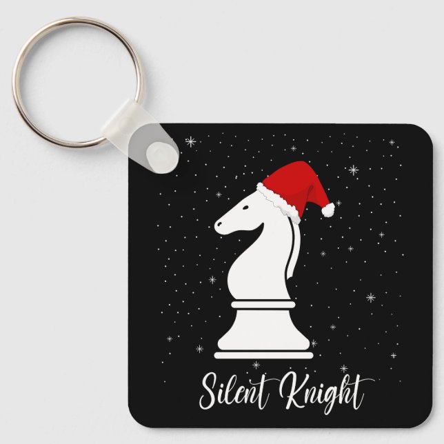 Silent Knight chess piece Christmas strategy game  Key Ring (Front)