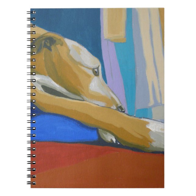 'Silent Longing' - Yellow lurcher Notebook (Front)