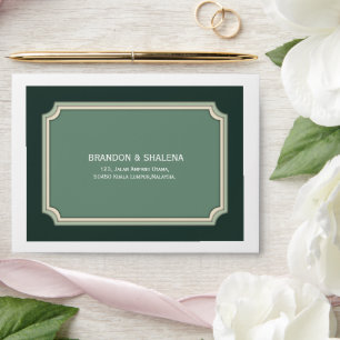 Silent Luxury: Minimalist Emerald Crest Envelope