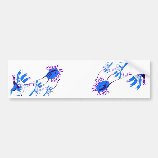 silent majority blue bumper sticker (Front)