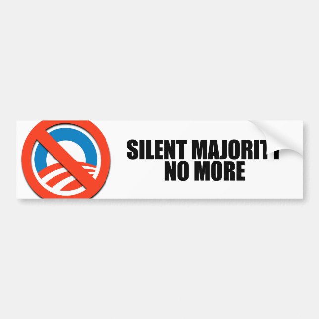 SILENT MAJORITY NO MORE BUMPER STICKER (Front)