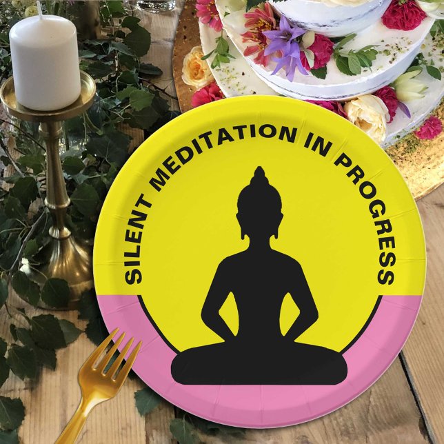 SILENT Meditation in Progress & Buddha Mindfulness Paper Plate (Creator Uploaded)