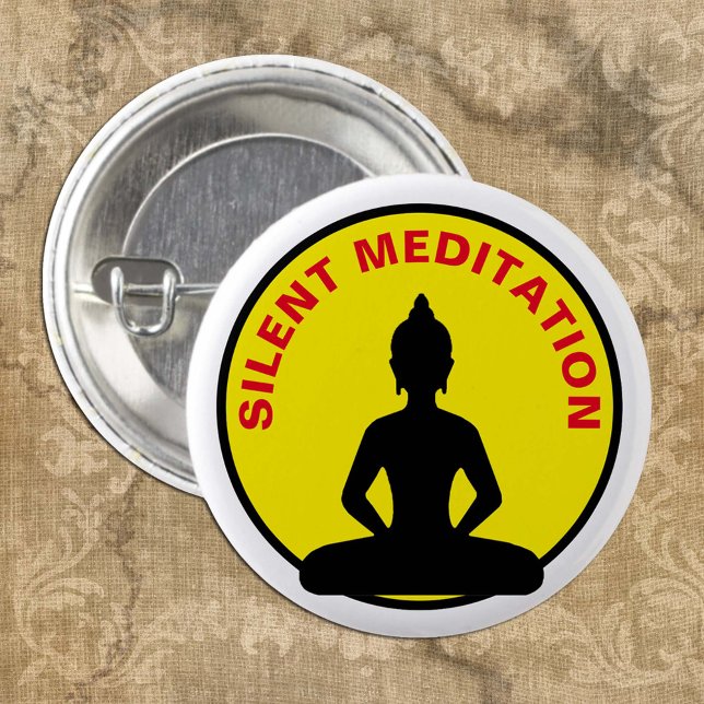 SILENT Meditation / Vipassana Retreat (Buddha) 3 Cm Round Badge (Creator Uploaded)