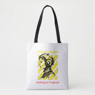 Silent Mode – Gaming in Progress   Gamer Room Warn Tote Bag