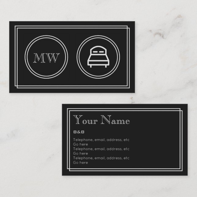 "Silent Movie" B&B Business Cards (Front/Back)