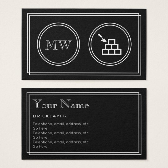 "Silent Movie" Bricklayer Business Cards