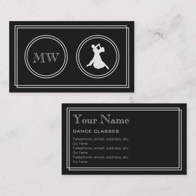 "Silent Movie" Dance Business Cards (Front/Back)