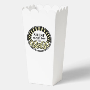 Silent Movie Day Popcorn Container  Favour Box