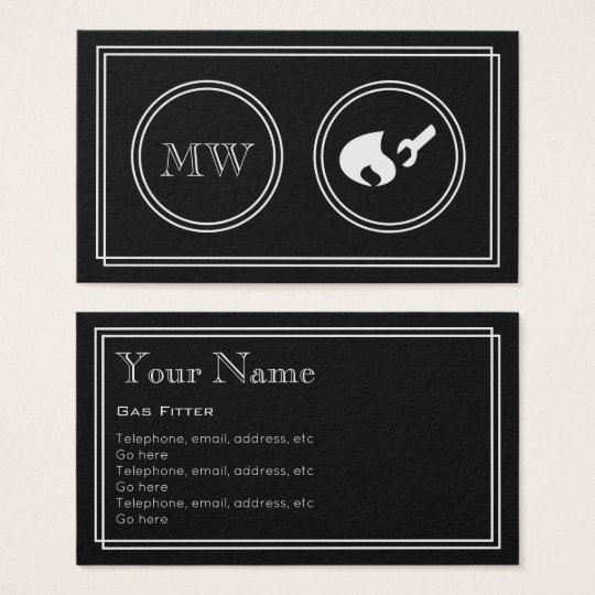 "Silent Movie" Gas Fitter Business Cards