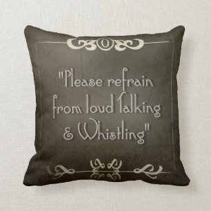 SILENT MOVIE Please refrain...movie night PILLOW