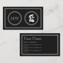 "Silent Movie" Spin Classes Business Cards