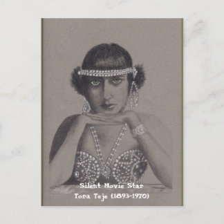 Silent Movie Star Orig Art Postcard