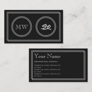 "Silent Movie" Swimming Instructor Business Cards