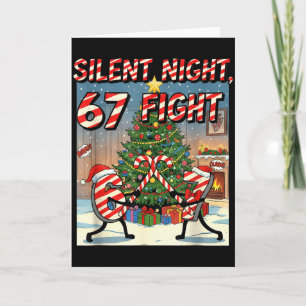 Silent Night 67 Fight Christmas Cartoon Tee  Card
