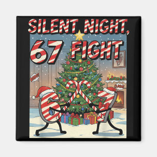 Silent Night 67 Fight Christmas Cartoon Tee  Magnet